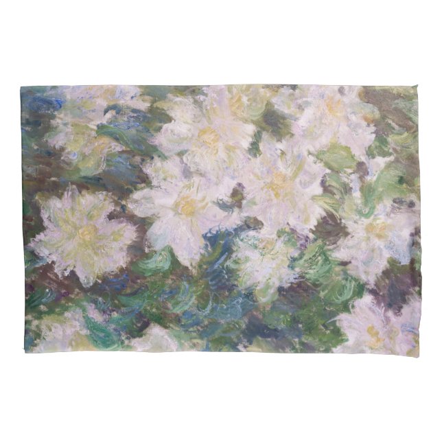Claude Monet - White Clematis Pillow Case (Front)