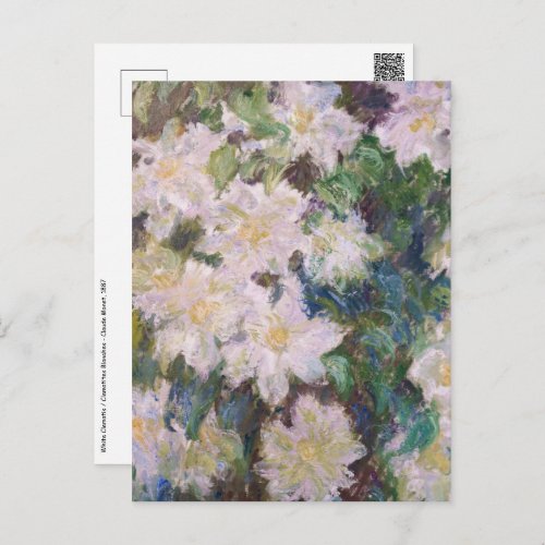 Claude Monet _ White Clematis Postcard