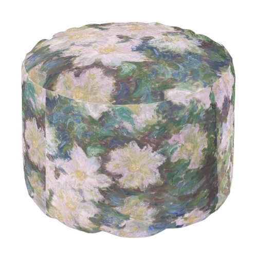 Claude Monet _ White Clematis Pouf