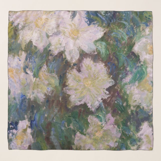 Claude Monet - White Clematis Scarf (Front)
