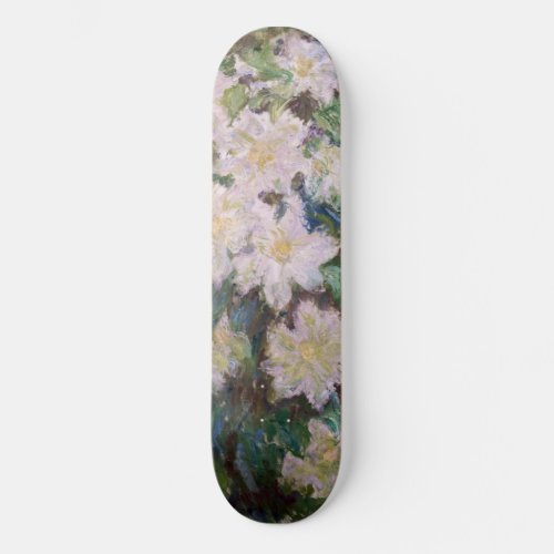 Claude Monet _ White Clematis Skateboard