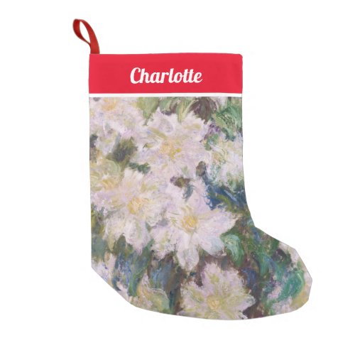 Claude Monet _ White Clematis Small Christmas Stocking