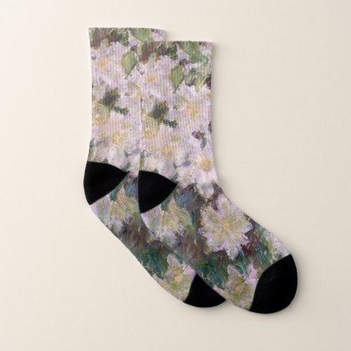 Claude Monet _ White Clematis Socks