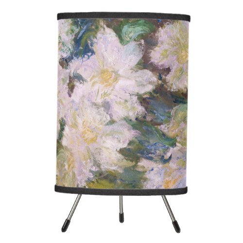 Claude Monet _ White Clematis Tripod Lamp