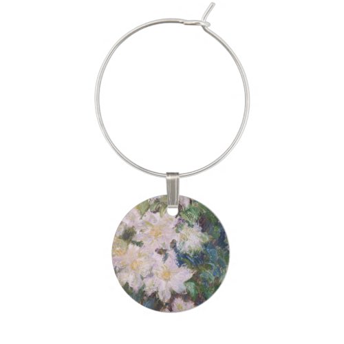 Claude Monet _ White Clematis Wine Charm