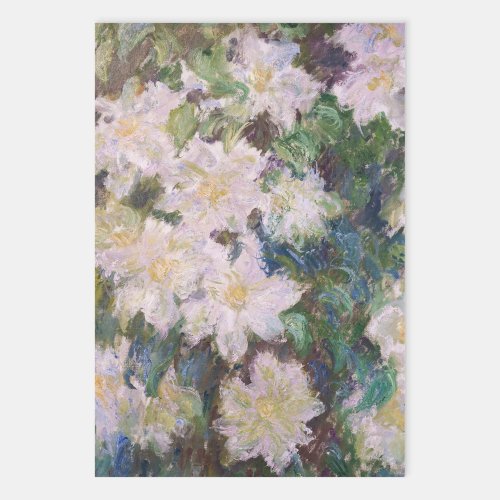 Claude Monet _ White Clematis Wrapping Paper Sheets
