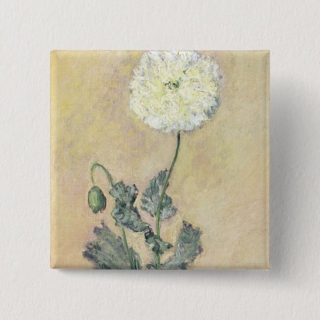 Claude Monet | White Poppy, 1883 Button (Front)