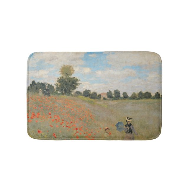 Claude Monet | Wild Poppies, near Argenteuil Bath Mat (Front)