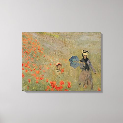 Claude Monet  Wild Poppies near Argenteuil Canvas Print