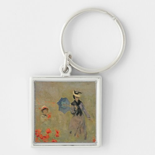 Claude Monet  Wild Poppies near Argenteuil Keychain