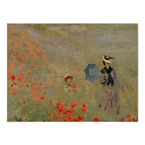 Claude Monet  Wild Poppies near Argenteuil Poster