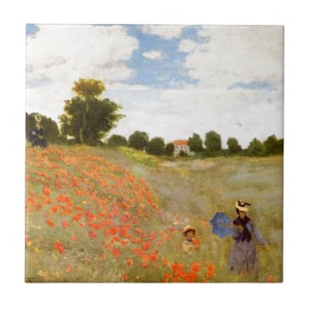 Claude Monet // Wild Poppies Tile by decodesigns at Zazzle