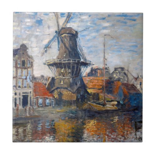 Claude Monet _ Windmill Amsterdam  Ceramic Tile