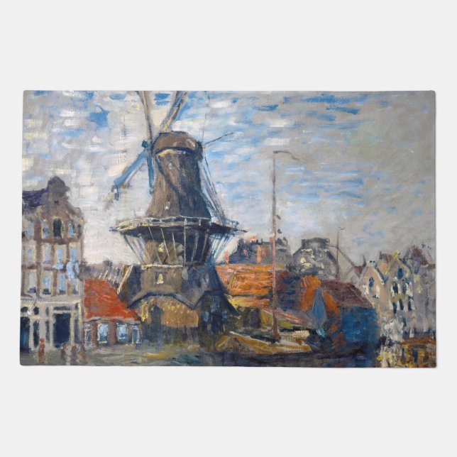 Claude Monet - Windmill, Amsterdam  Doormat (Front)