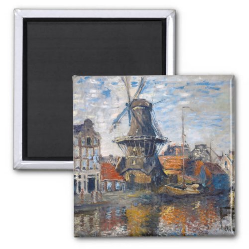 Claude Monet _ Windmill Amsterdam  Magnet