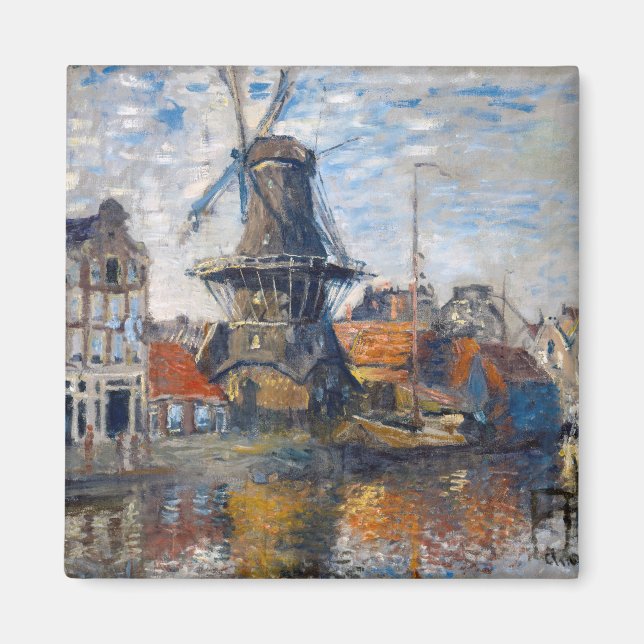 Claude Monet - Windmill, Amsterdam  Magnet (Front)