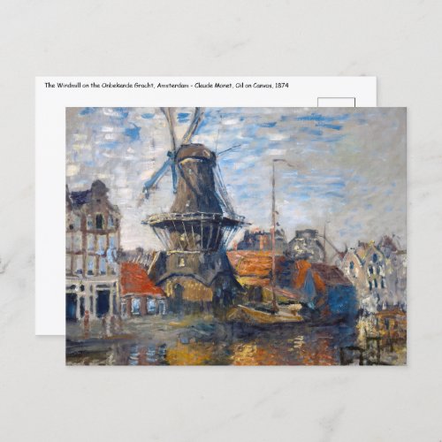 Claude Monet _ Windmill Amsterdam  Postcard