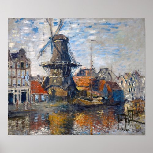 Claude Monet _ Windmill Amsterdam  Poster
