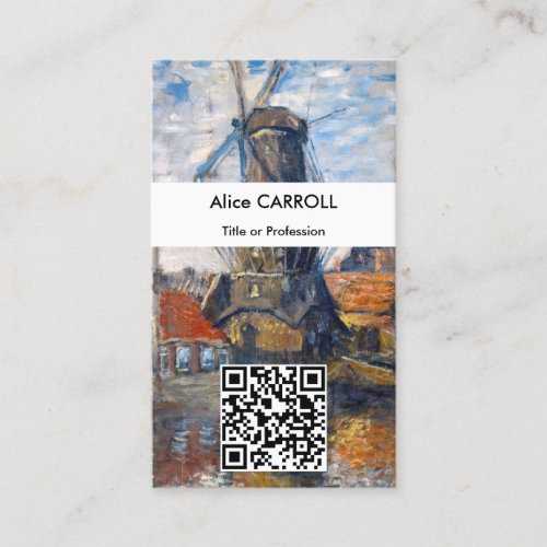 Claude Monet _ Windmill Amsterdam _ QR Code Business Card