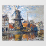 Claude Monet - Windmill, Amsterdam  Window Cling<br><div class="desc">The Windmill on the Onbekende Gracht,  Amsterdam - Claude Monet,  Oil on Canvas,  1874</div>