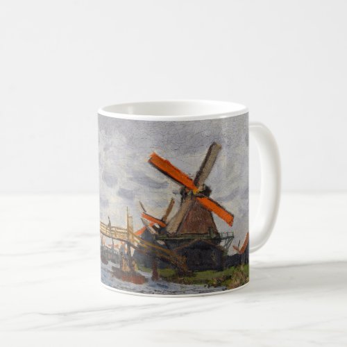 Claude Monet _ Windmills near Zaandam Coffee Mug