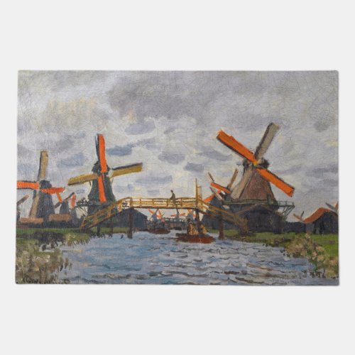 Claude Monet _ Windmills near Zaandam Doormat