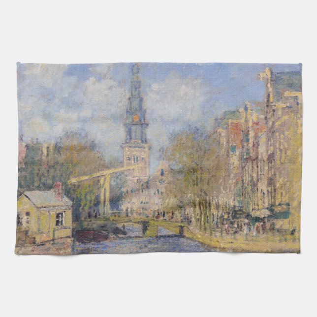 Claude Monet - Windmills near Zaandam Kitchen Towel (Horizontal)