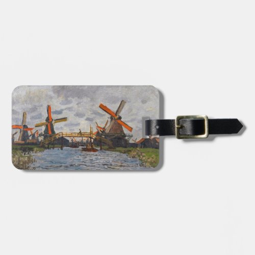 Claude Monet _ Windmills near Zaandam Luggage Tag