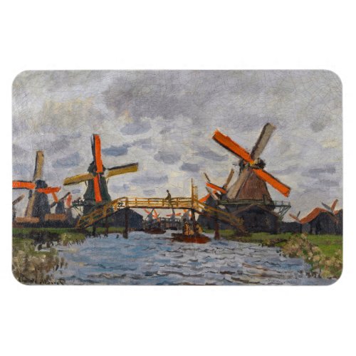 Claude Monet _ Windmills near Zaandam Magnet