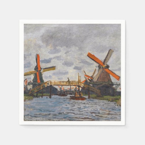 Claude Monet _ Windmills near Zaandam Napkins