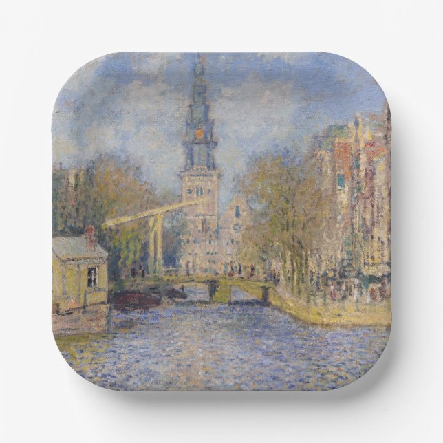Claude Monet - Windmills near Zaandam Paper Plates (Front)