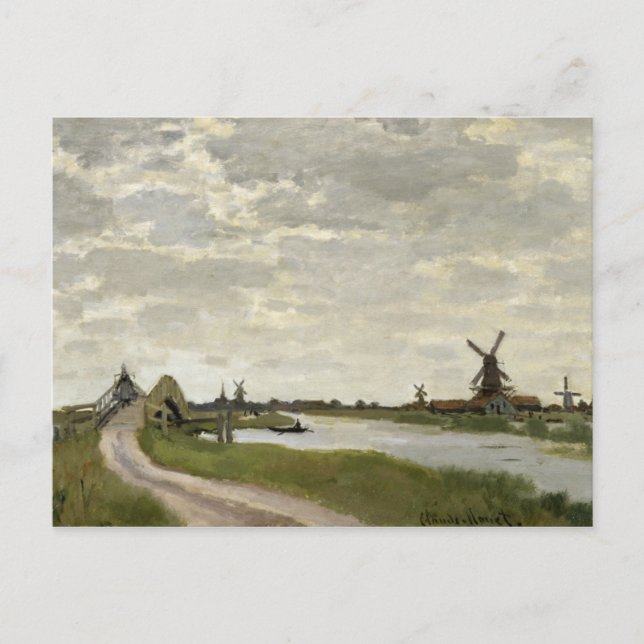 Claude Monet - Windmills Near Zaandam Postcard (Front)