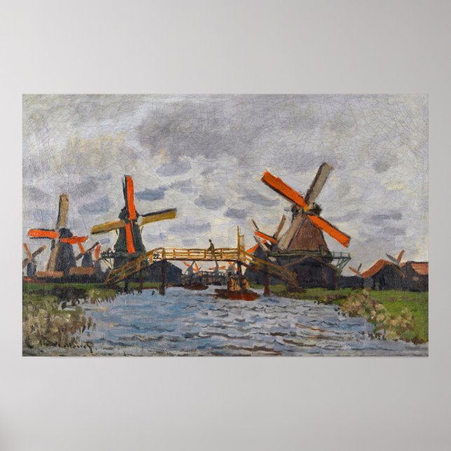 Claude Monet - Windmills near Zaandam Poster (Front)