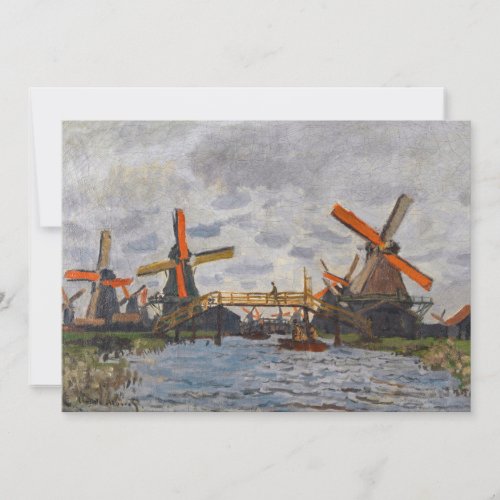 Claude Monet _ Windmills near Zaandam Thank You Card