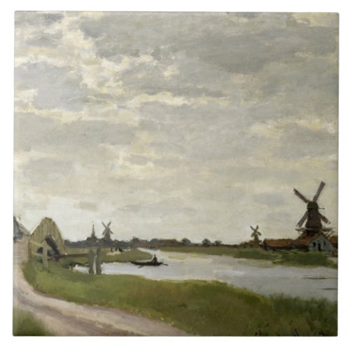 Claude Monet _ Windmills Near Zaandam Tile