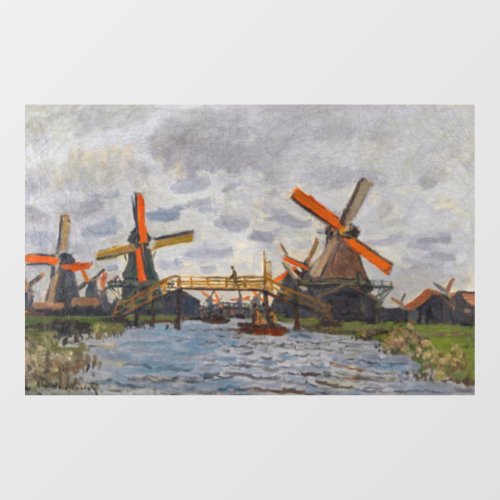 Claude Monet _ Windmills near Zaandam Window Cling