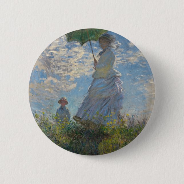 Claude Monet Woman with a Parasol 1875 Pinback Button (Front)