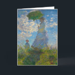 Claude Monet Woman with a Parasol Card<br><div class="desc">Send a message wrapped in Impressionist beauty. This folded greeting card features Claude Monet’s Woman with a Parasol, painted in airy blues, soft whites, and fresh greens. The graceful mother-and-child scene, captured in luminous brushstrokes, conveys warmth, care, and timeless charm. With a blank interior, the card is versatile for birthdays,...</div>