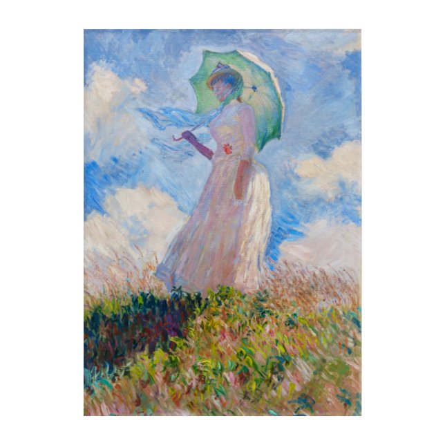 Claude Monet - Woman with a Parasol facing left Acrylic Print (Front)