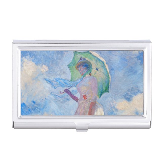 Claude Monet - Woman with a Parasol facing left Business Card Case (Front)
