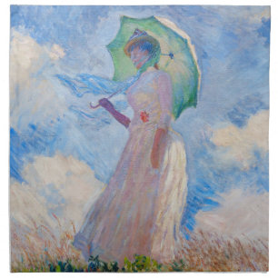 Claude Monet - Woman with a Parasol facing left Cloth Napkin
