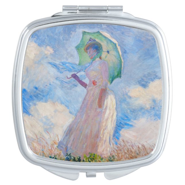 Claude Monet - Woman with a Parasol facing left Compact Mirror (Front)