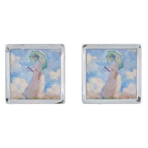 Claude Monet - Woman with a Parasol facing left Cufflinks