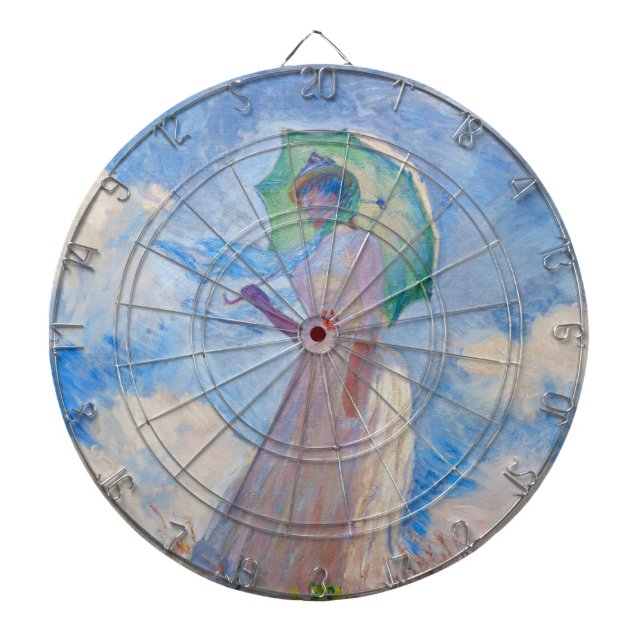 Claude Monet - Woman with a Parasol facing left Dart Board (Front)