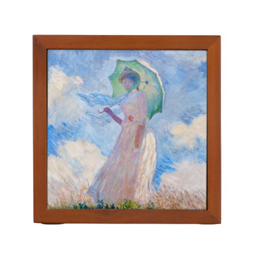 Claude Monet _ Woman with a Parasol facing left  Desk Organizer