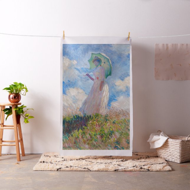 Claude Monet - Woman with a Parasol facing left Fabric (In Situ)