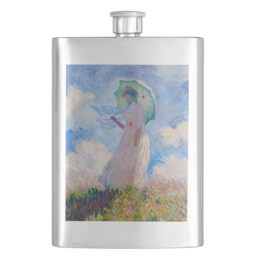 Claude Monet _ Woman with a Parasol facing left Flask