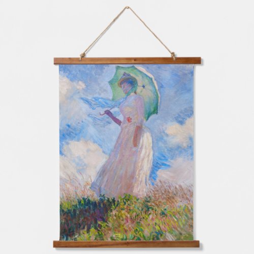 Claude Monet _ Woman with a Parasol facing left Hanging Tapestry