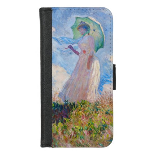 Claude Monet _ Woman with a Parasol facing left iPhone 87 Wallet Case