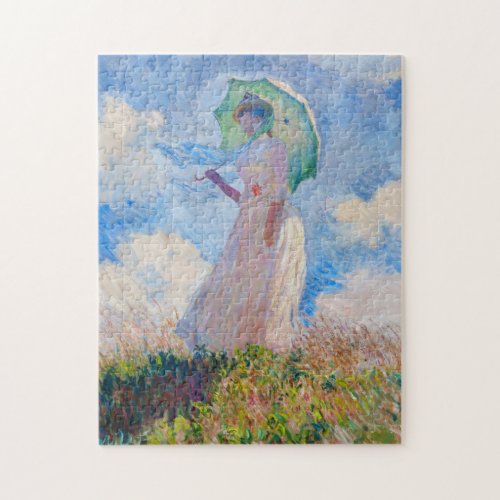 Claude Monet _ Woman with a Parasol facing left Jigsaw Puzzle